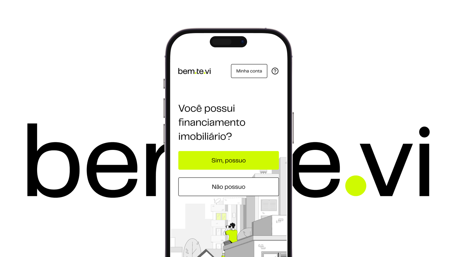 Jornada inicial da Bem-te-vi em um celular